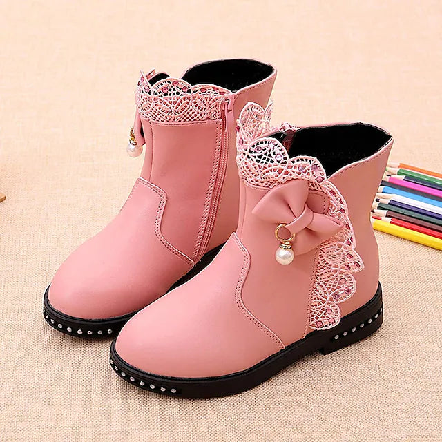 Girls' Boots Mid-Calf Boots PU Wedding Casual / Daily Fashion Boots Big Kids(7years +)