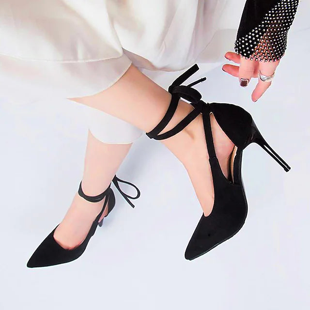 Women's Heels Strappy Heels Party Outdoor Office Summer Lace-up Pumps