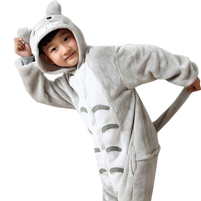 Kid's Kigurumi Pajamas Anime Totoro Animal Onesie Pajamas Flannel