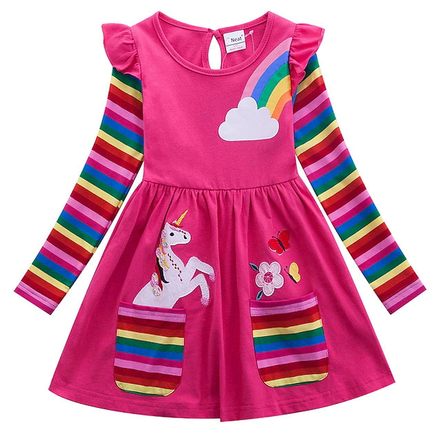 Kids Little Girls' Dress Unicorn