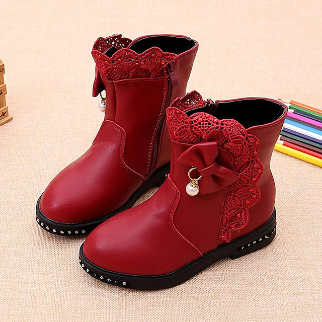 Girls' Boots Mid-Calf Boots PU Wedding Casual / Daily Fashion Boots Big Kids(7years +)