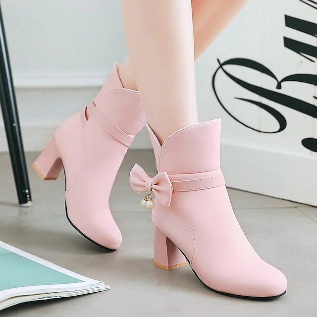 Girls' Boots Daily Mid-Calf Boots Heel Lolita PU Non-slipping Height-increasing