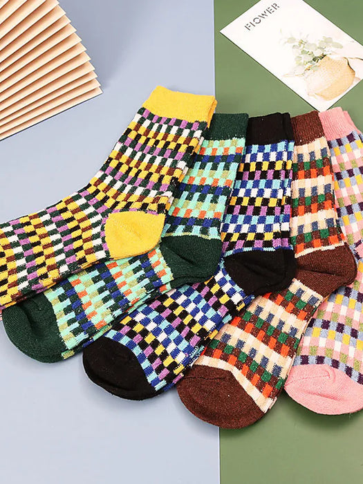 Comfort Men's Socks Plaid Checkered