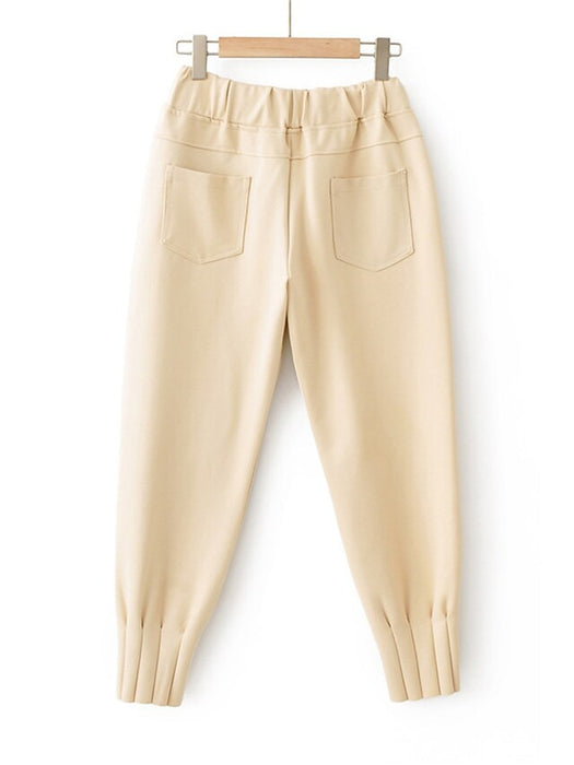 Women's Plus Size Jogger Pants Solid Color Basic Casual