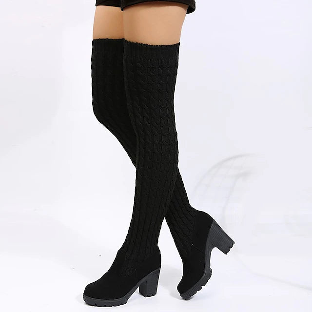 Women's Boots Sock Boots Daily Over The Knee Boots Crotch High Boots