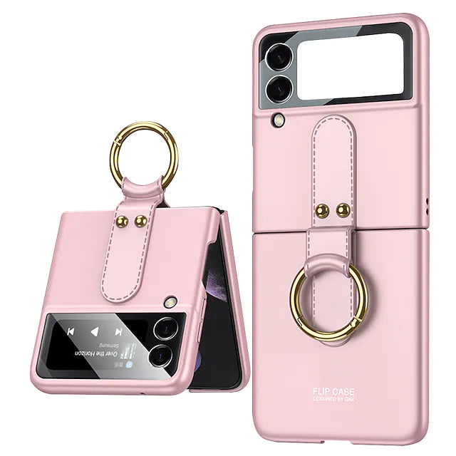 Phone Case With Ring Holder For Samsung Galaxy Back Cover Galaxy Z Flip 3 2 5G