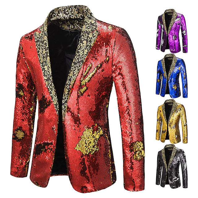 Disco Disco 1980s Fall Christmas Suits Tuxedo Suits & Blazers Lapel Collar Blazer