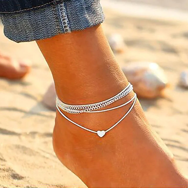 Women's Ankle Bracelet Single Strand Romantic Anklet Jewelry White For Street Going out