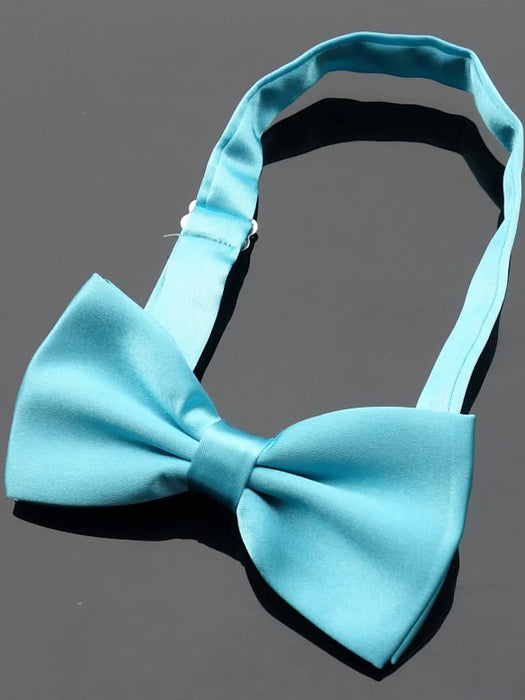 Men's Basic Party Bow Tie - Solid Colored Men Satin Bowtie Classic