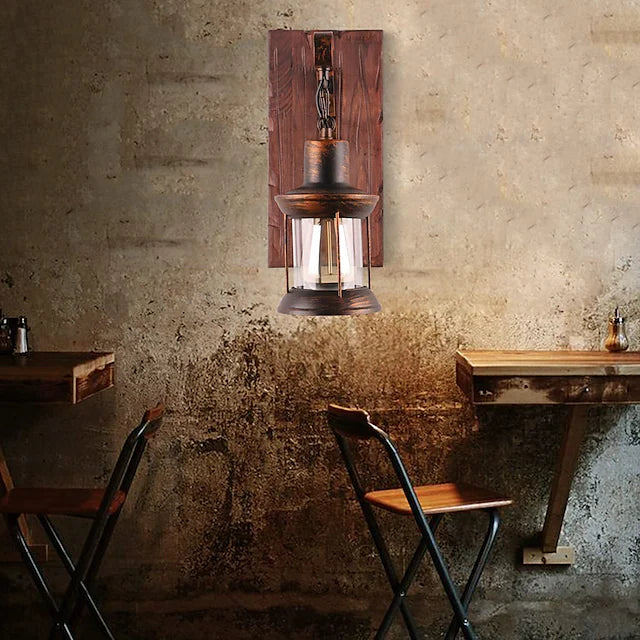 33cm Creative Vintage Style Wall Lamps Wood / Bamboo Lantern Design