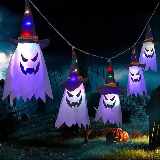 Halloween Ghost String Lights 3m 5LED Hanging Ghost Halloween Decoration Battery Operated for Indoor Outdoor Home Party Halloween Decor