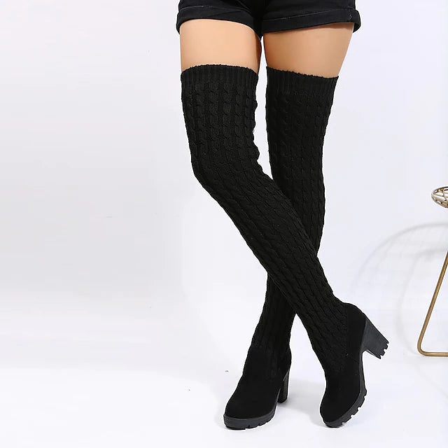 Women's Boots Sock Boots Daily Over The Knee Boots Crotch High Boots