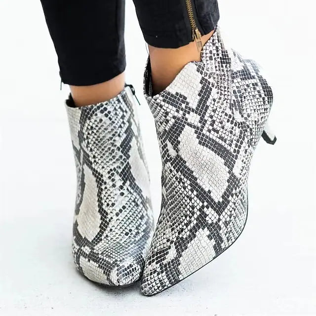 Women's Boots Animal Print Heel Boots Outdoor Daily Booties Ankle Boots