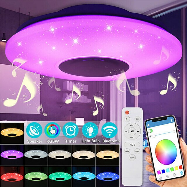 Led Ceiling Lamp with Bluetooth Speaker 15.7in 36W High Quality Speaker