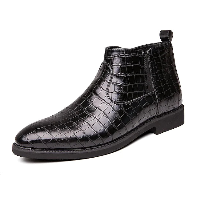 Men's Boots British Style Plaid Shoes Cowboy Boots Chelsea Boots