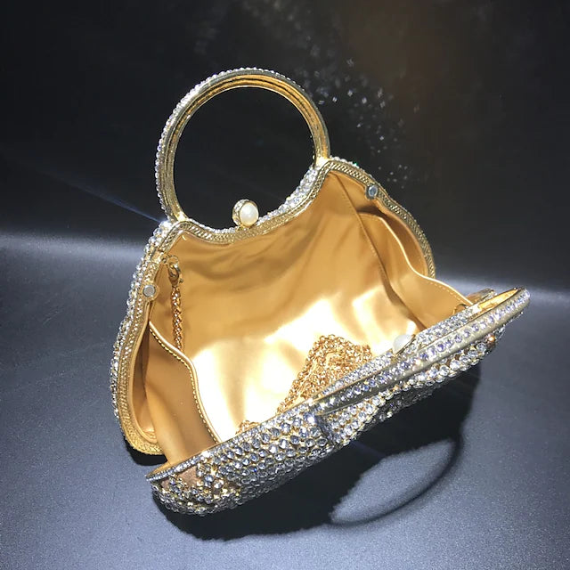 Women's Evening Bag Handbags Bridal Purse Clutch Alloy Crystals Chain
