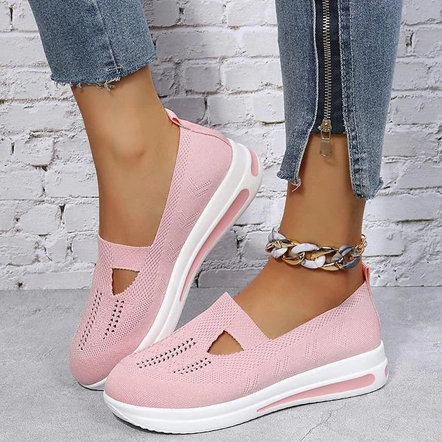 Women's Sneakers Plus Size Flyknit Shoes Outdoor Daily Summer Flat