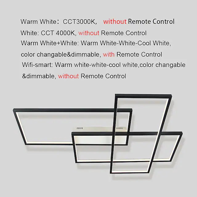 68cm LED Ceiling Light Square Shape Linear Design Flush Mount Lights