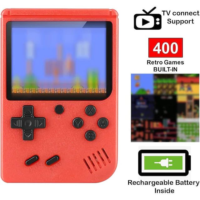 Retro Portable Mini Handheld Video Game Console 8-Bit 3.0 Inch Color LCD Boy Girl Color Game Player Built-in 400 games