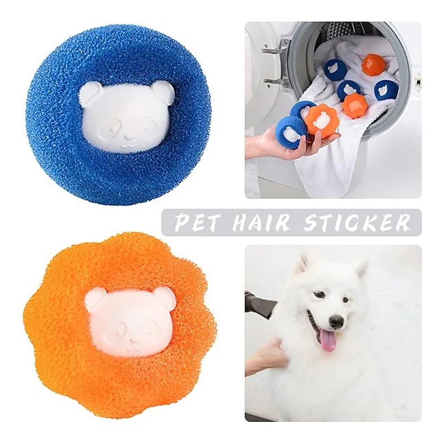 6 Pieces Magic Laundry Ball Kit Hair Remover Pet Clothes Cleaning Tool Removes Hairs Cat and Dogs