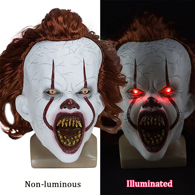 Halloween Mask IT Mask Creepy Clown Mask Light Up Halloween Cosplay Props Scary