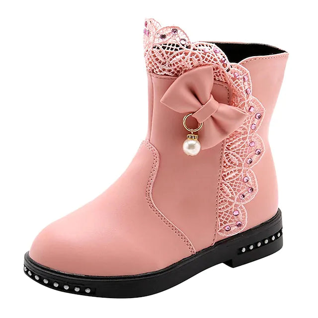 Girls' Boots Mid-Calf Boots PU Wedding Casual / Daily Fashion Boots Big Kids(7years +)