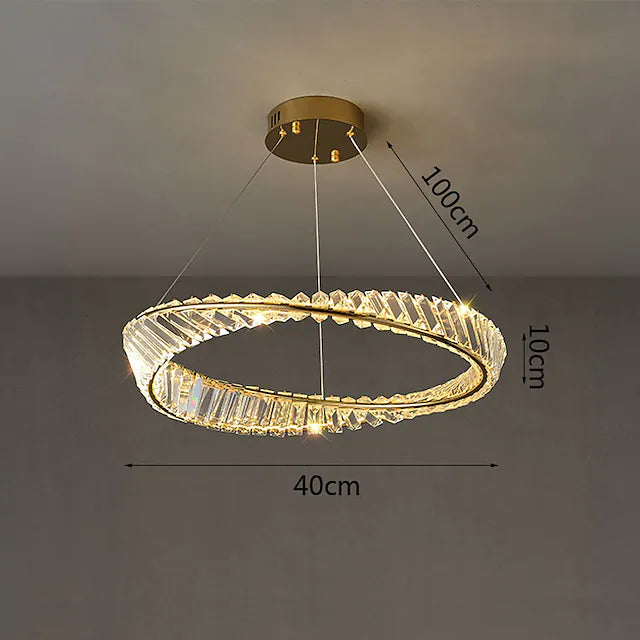 40/60 cm Dimmable Circle / Round Design Pendant Light LED Chandelier Metal