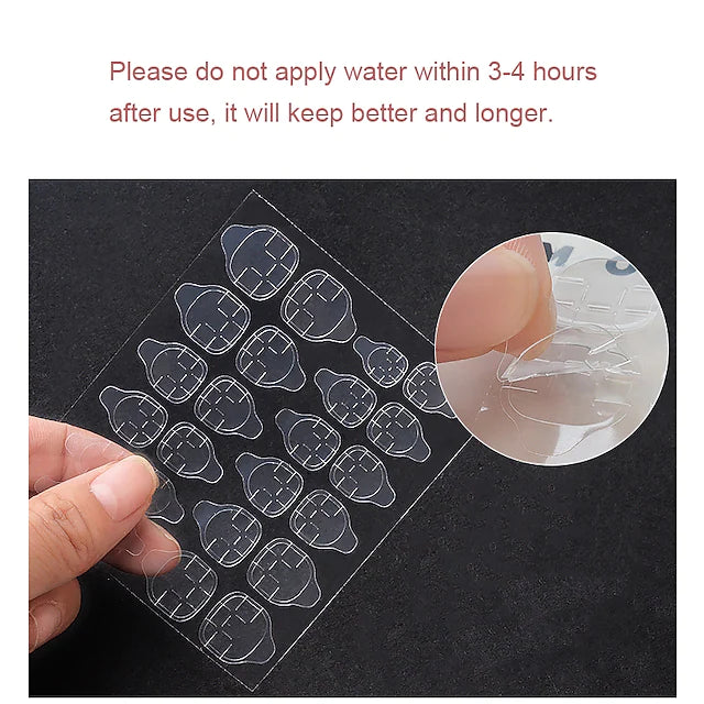 10 Sheets Nail Glue Jelly Double-sided Glue Sticker Acrylic Adhesive Tapes Nail Art