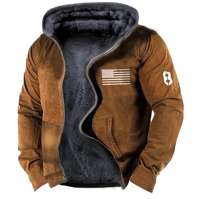 Men's Fleece Jacket Full Zip Hoodie Fleece Hoodie Sherpa Jacket