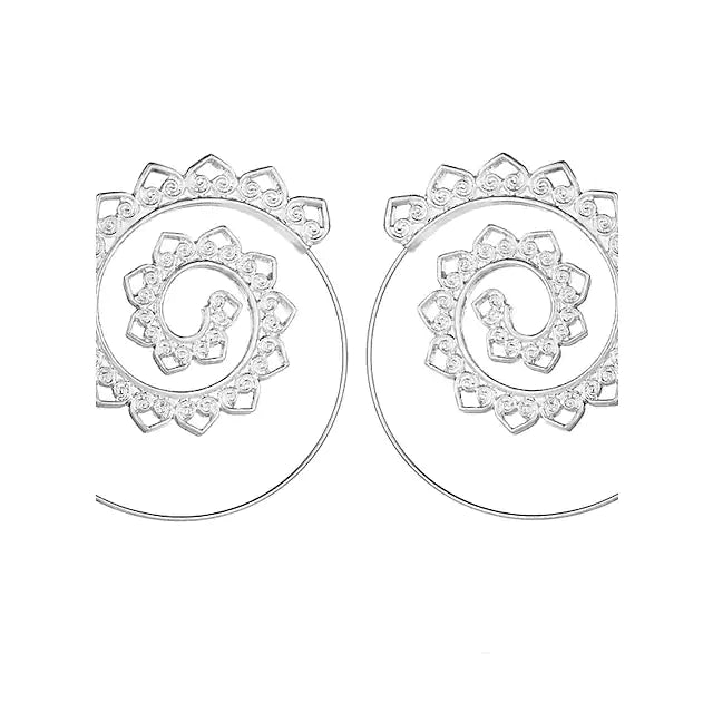 Hoop Earrings For Women's Christmas Party Wedding Alloy filigree Wave