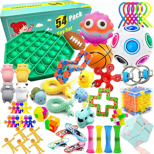 54 Pcs Sensory Fidget Toys Set, Relieves Stress and Anxiety Fidget Toy