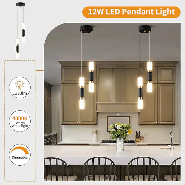 LED Pendant LIghts 2-Light Modern Kitchen Island Dimmable LED Modern
