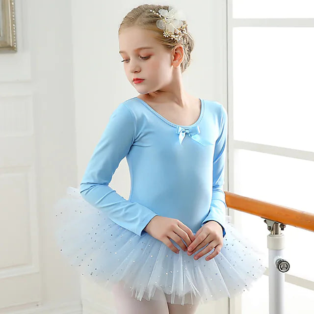 Kids' Dancewear Ballet Dress Bowknot Solid Splicing Girls'