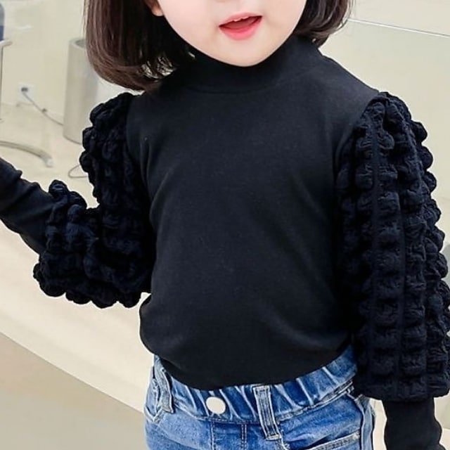 Kids Girls' Sweater Solid Color School Long Sleeve Active Cotton 2-8 Years