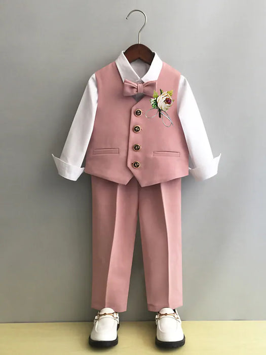 Wedding Two-piece Suit ( Vest Pants Bow Tie ) Kids Boys Ring Bearer Suits