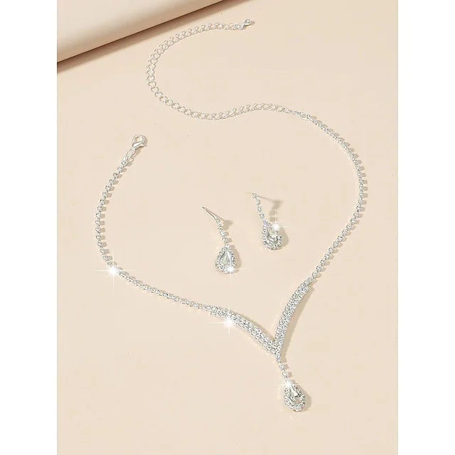 1 set Bridal Jewelry Sets For Women's Party Evening Gift Formal Rhinestone